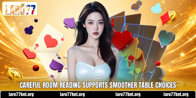 Clear room reading supports smarter table selection choices Clear room reading supports smarter table selection choices