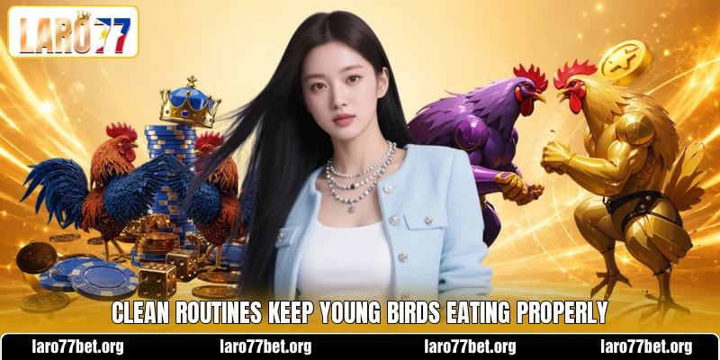 Clean routines keep young birds eating properly Clean routines keep young birds eating properly