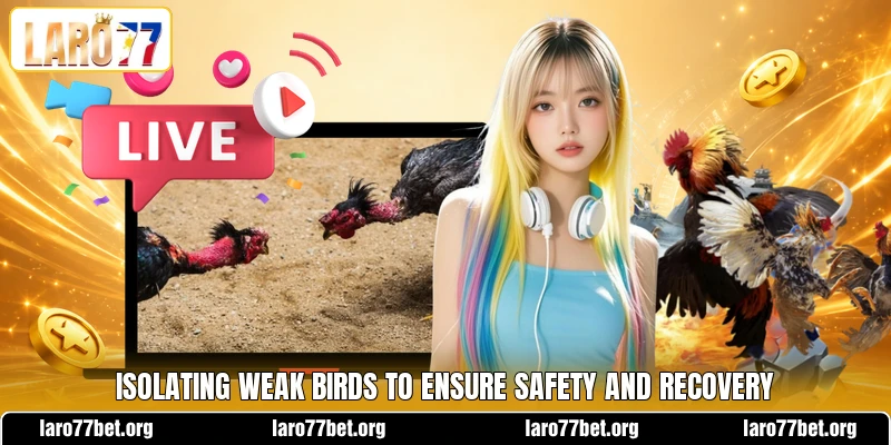 Isolating weak birds to ensure safety and recovery Isolating weak birds to ensure safety and recovery