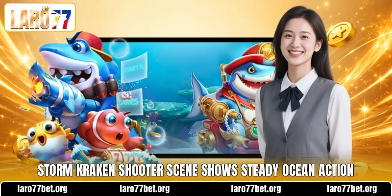 Storm Kraken Shooter scene shows steady ocean action